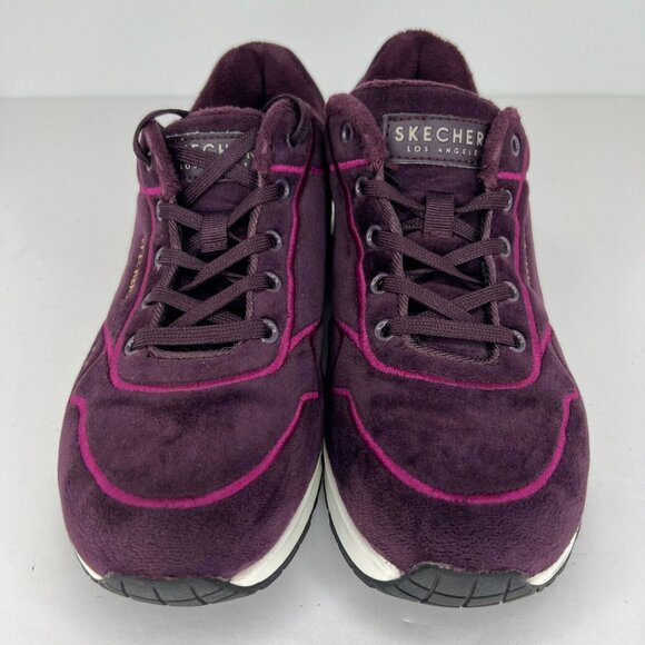 Skechers Womens SN73669 Purple Uno Plum Fuzz Lace Up Size 8.5 Sneakers - Picture 3 of 9